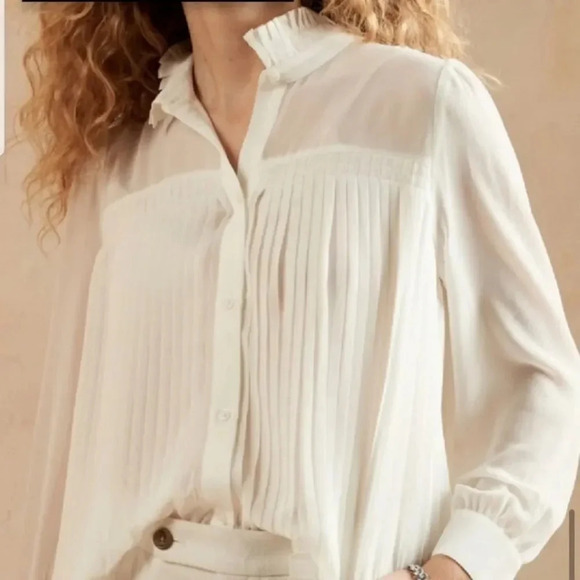 Banana Republic Chiffon Pleated Blouse - Picture 4 of 13